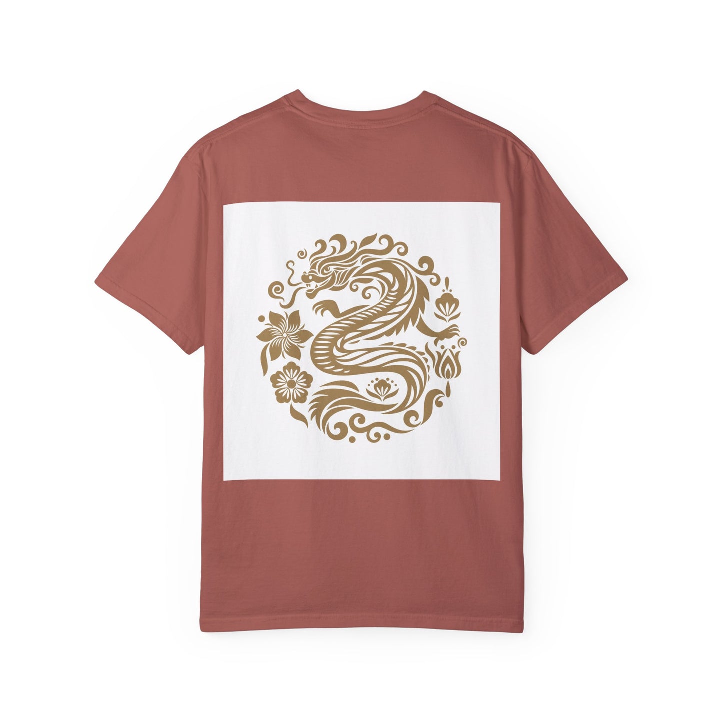 Garment-Dyed Dragon Graphic T-shirt for Nature Lovers