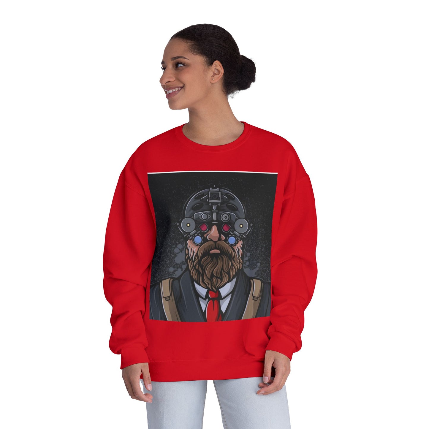 Bearded Warrior Crewneck Sweatshirt - Unisex Graphic Sweatshirt