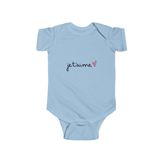 "Je t'aime" Infant Fine Jersey Bodysuit - Adorable Baby Gift for New Parents