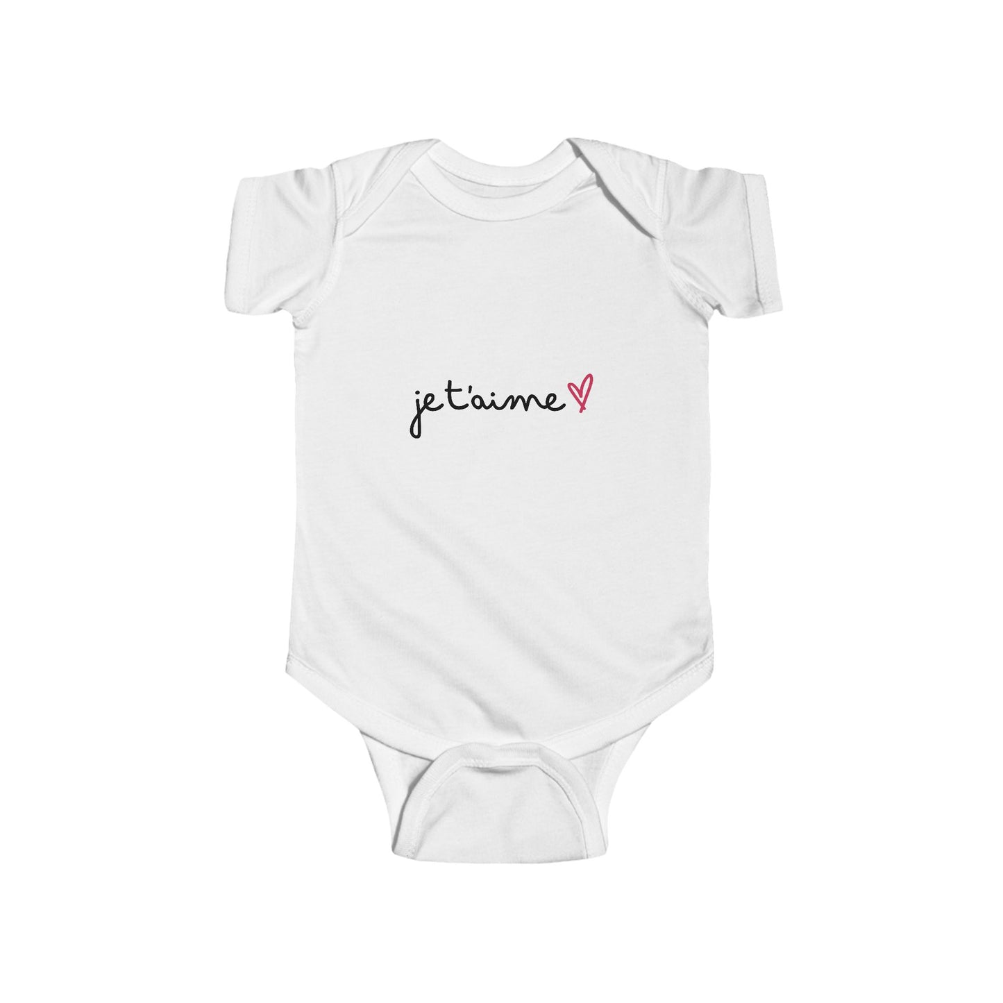 "Je t'aime" Infant Fine Jersey Bodysuit - Adorable Baby Gift for New Parents