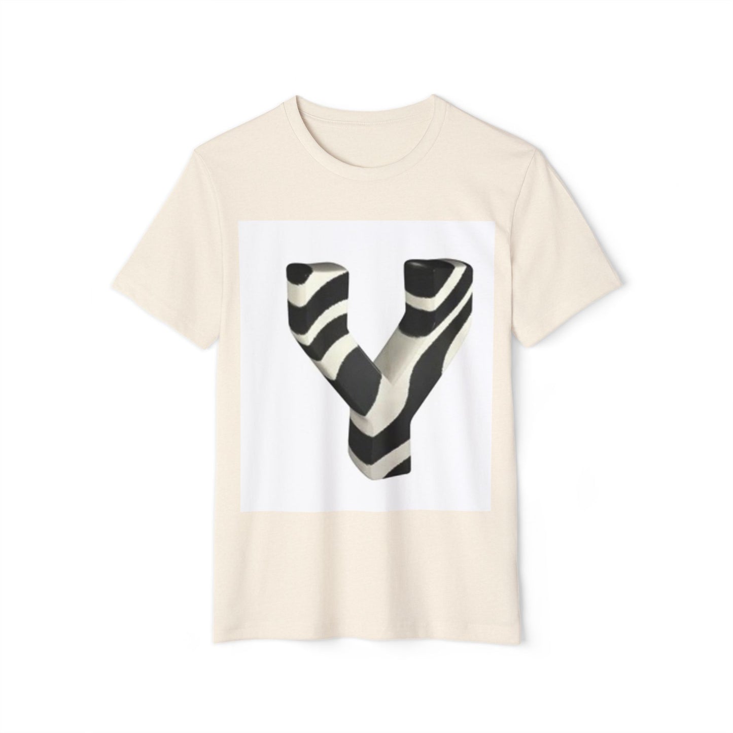 Eco-Friendly Unisex T-Shirt with Bold Zebra 'Y' Design