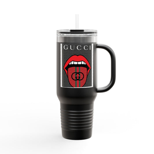 Gucci Style Insulated Travel Mug - 40oz with Iconic Lip Design