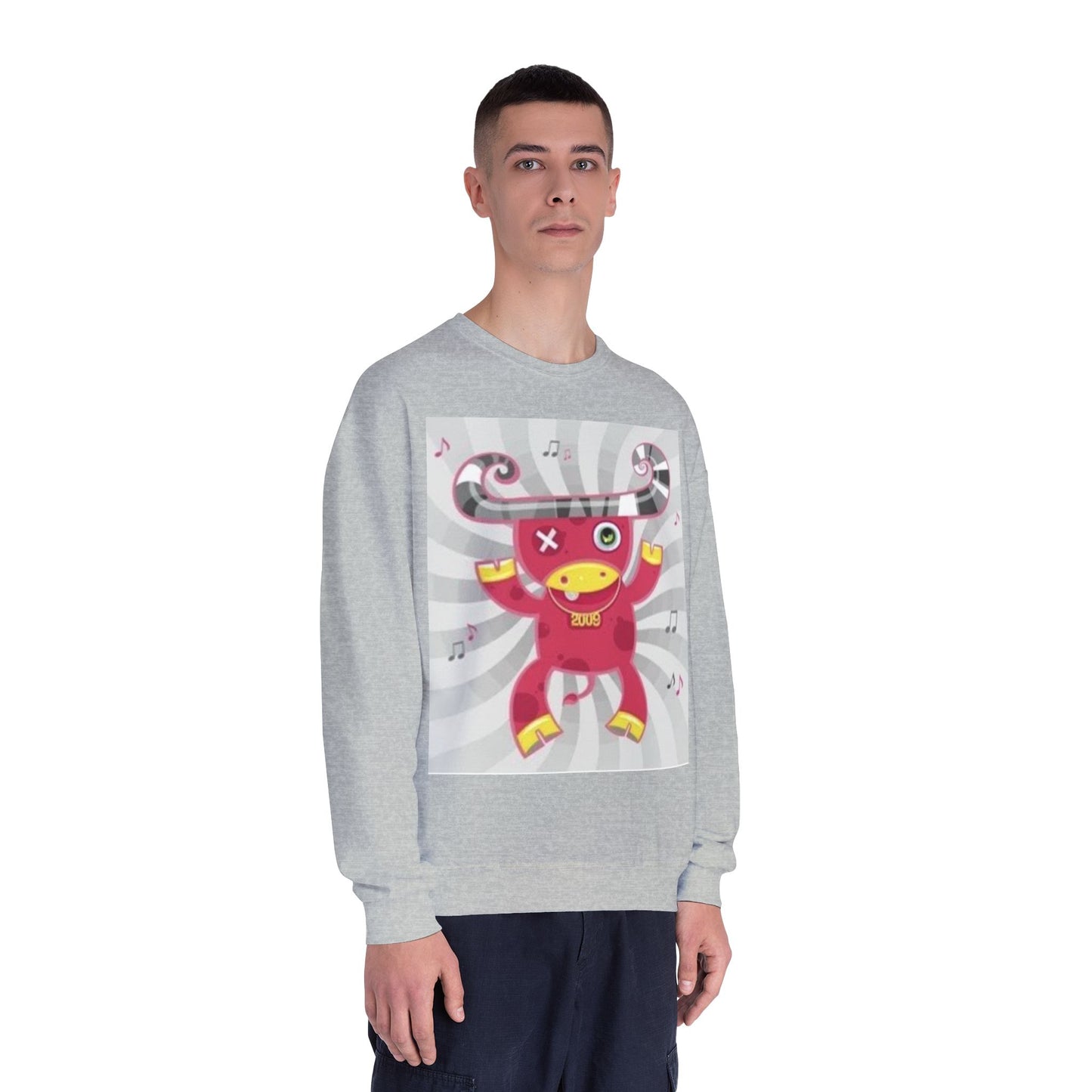 Fun Cartoon Monster Crewneck Sweatshirt - Unisex