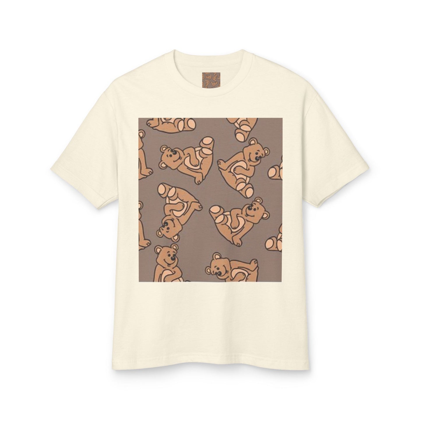Cute Bear Print Unisex Heavyweight Tee - Perfect for Gifts & Casual Outfits