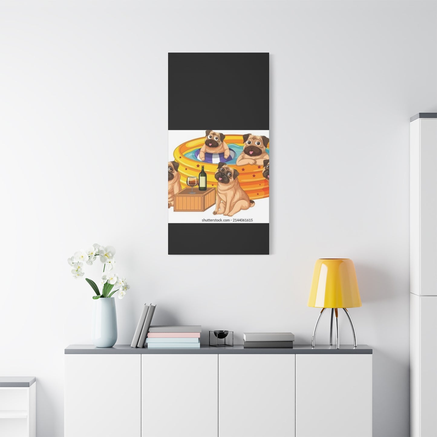 Pug Pool Party Canvas Art - Fun Pet Decor