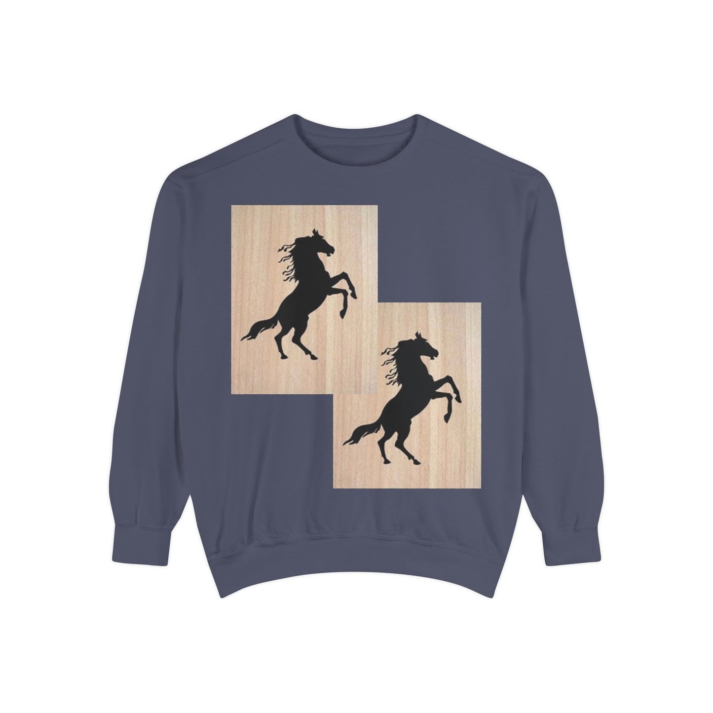 Equestrian Spirit Unisex Garment-Dyed Sweatshirt - Bold Horse Design