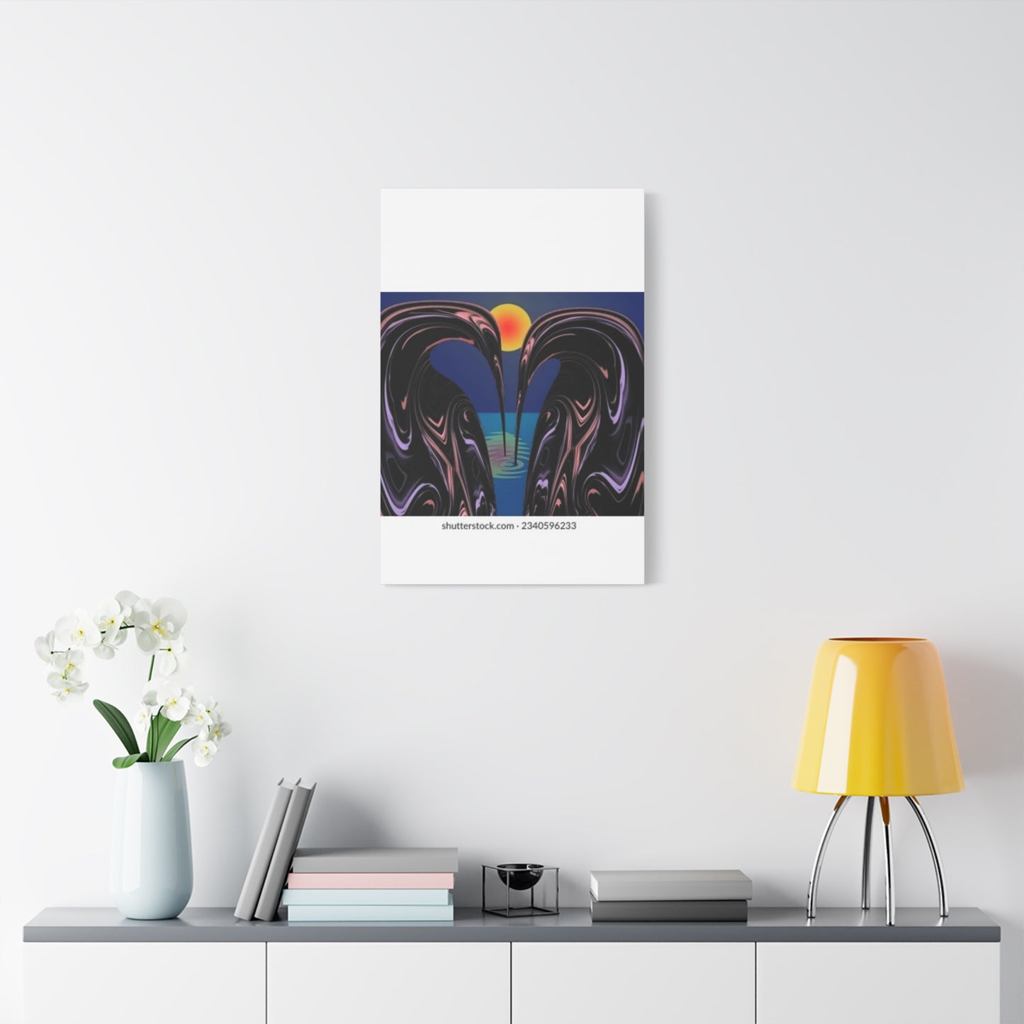 Romantic Abstract Canvas Art - Heart-Shaped Design for Home Decor