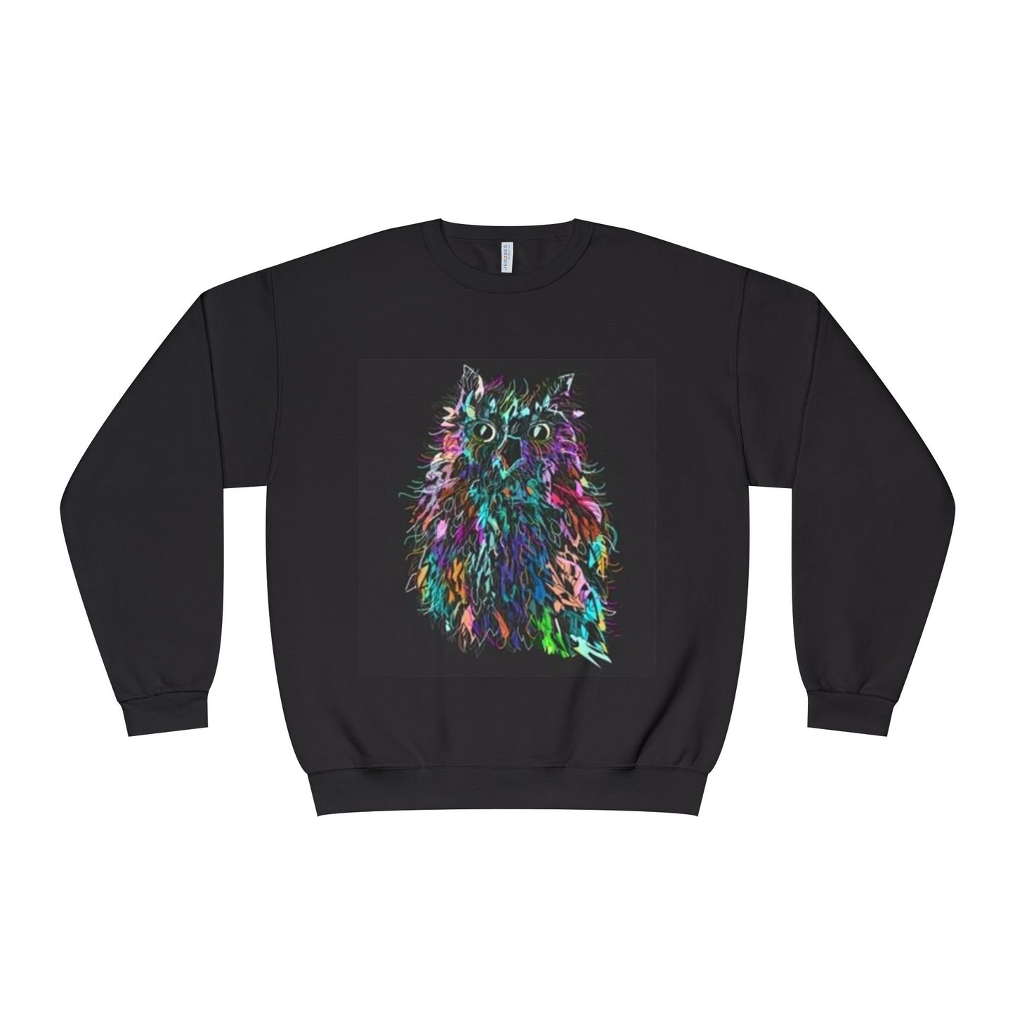 Colorful Cat Graphic Unisex Crewneck Sweatshirt
