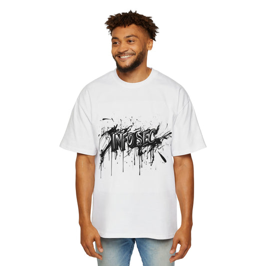Men's Oversized Info Sec Tee - Urban Streetwear Graphic T-Shirt