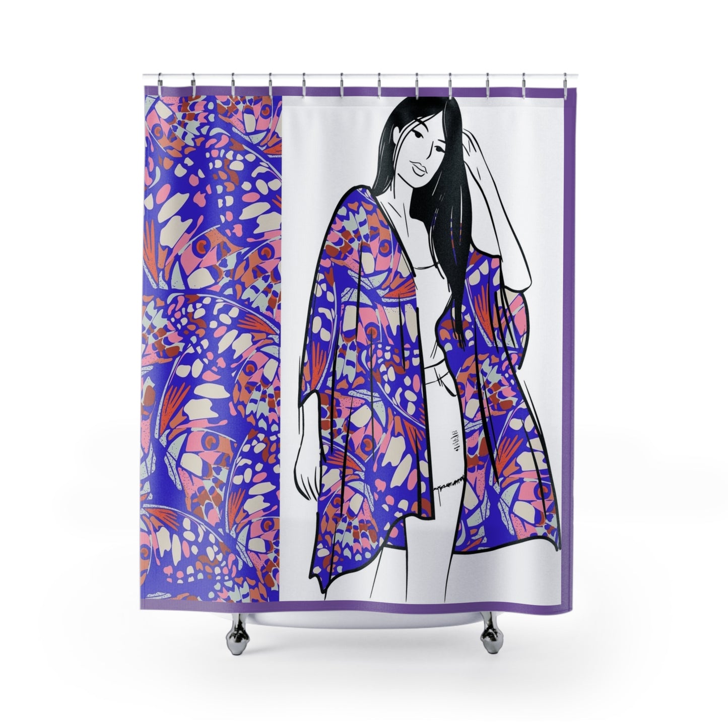 Bohemian Floral Shower Curtain - Vibrant & Artistic Bathroom Decor
