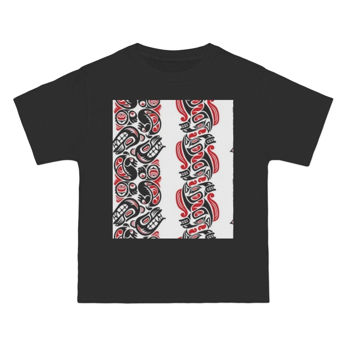 Bold Graphic Short-Sleeve T-Shirt with Tribal Design