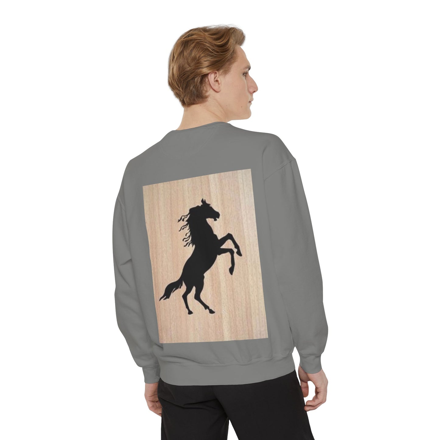 Equestrian Spirit Unisex Garment-Dyed Sweatshirt - Bold Horse Design