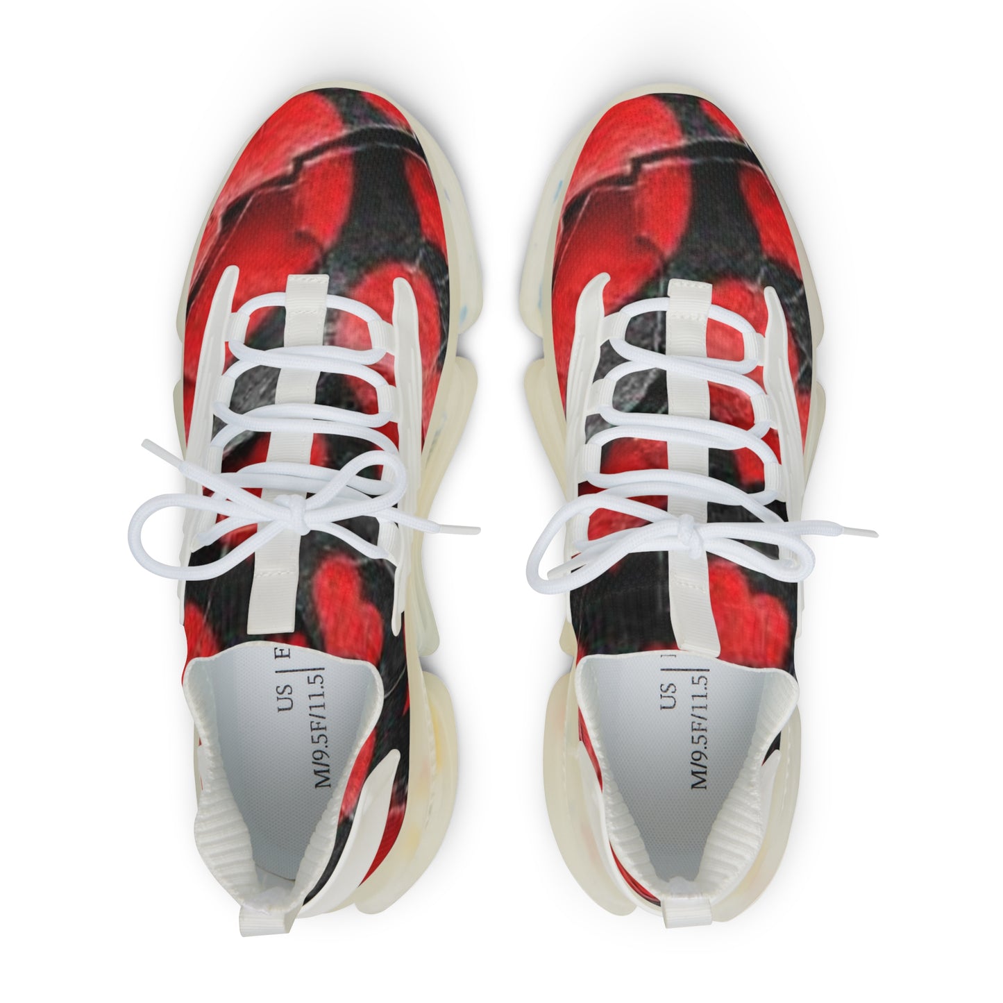 Men's Mesh Sneakers - Bold Red Design for Active Style