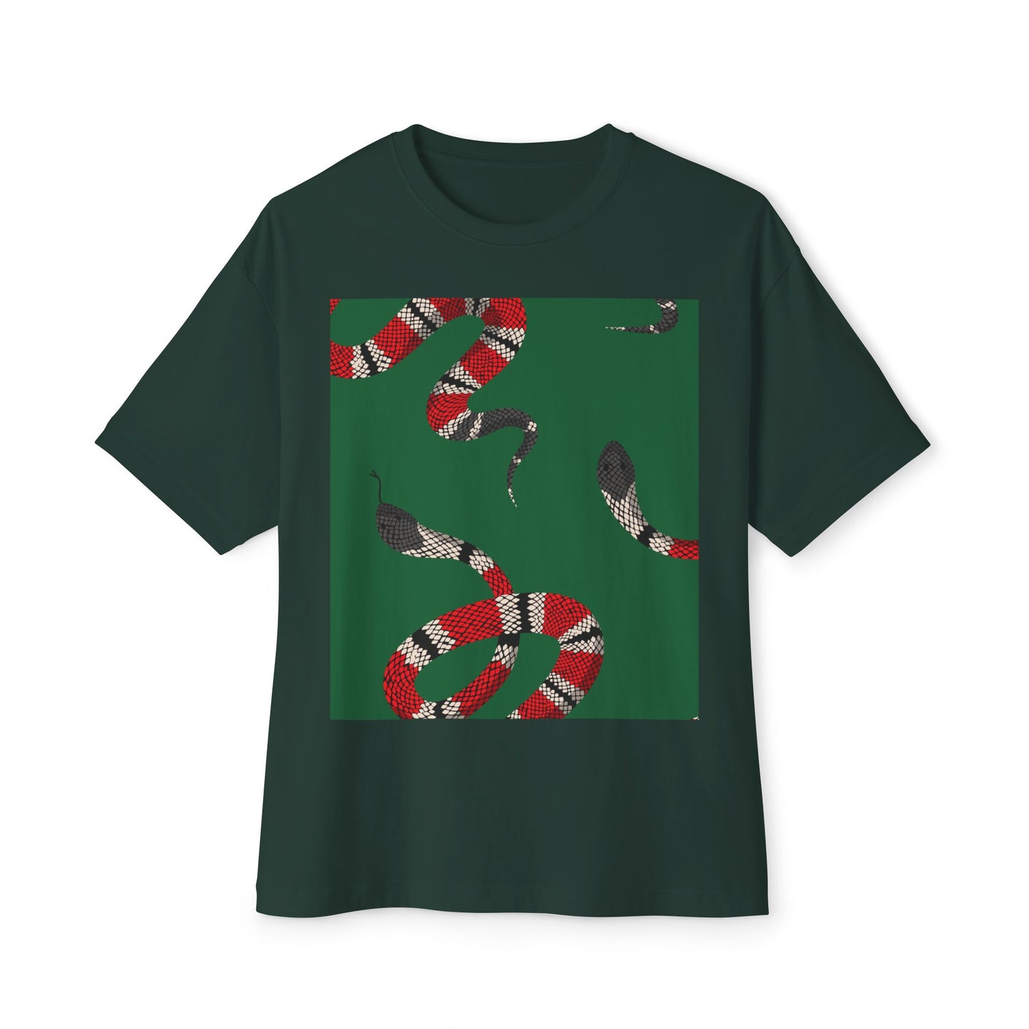 Wildlife Graphic Oversized T-Shirt - Snake & Owl Design