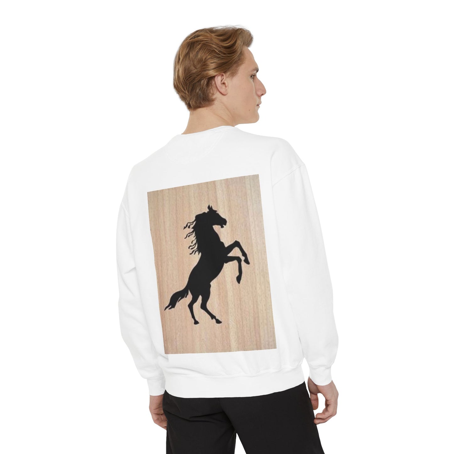 Equestrian Spirit Unisex Garment-Dyed Sweatshirt - Bold Horse Design