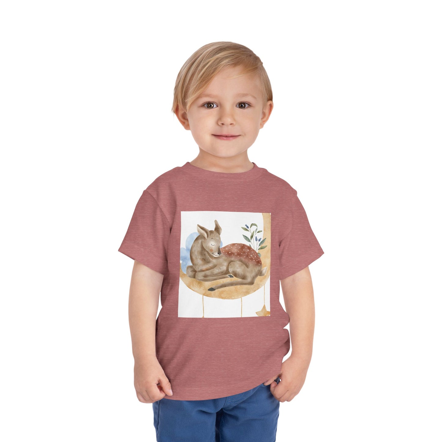Whimsical Fawn Toddler Tee - Cute Short Sleeve Shirt for Kids