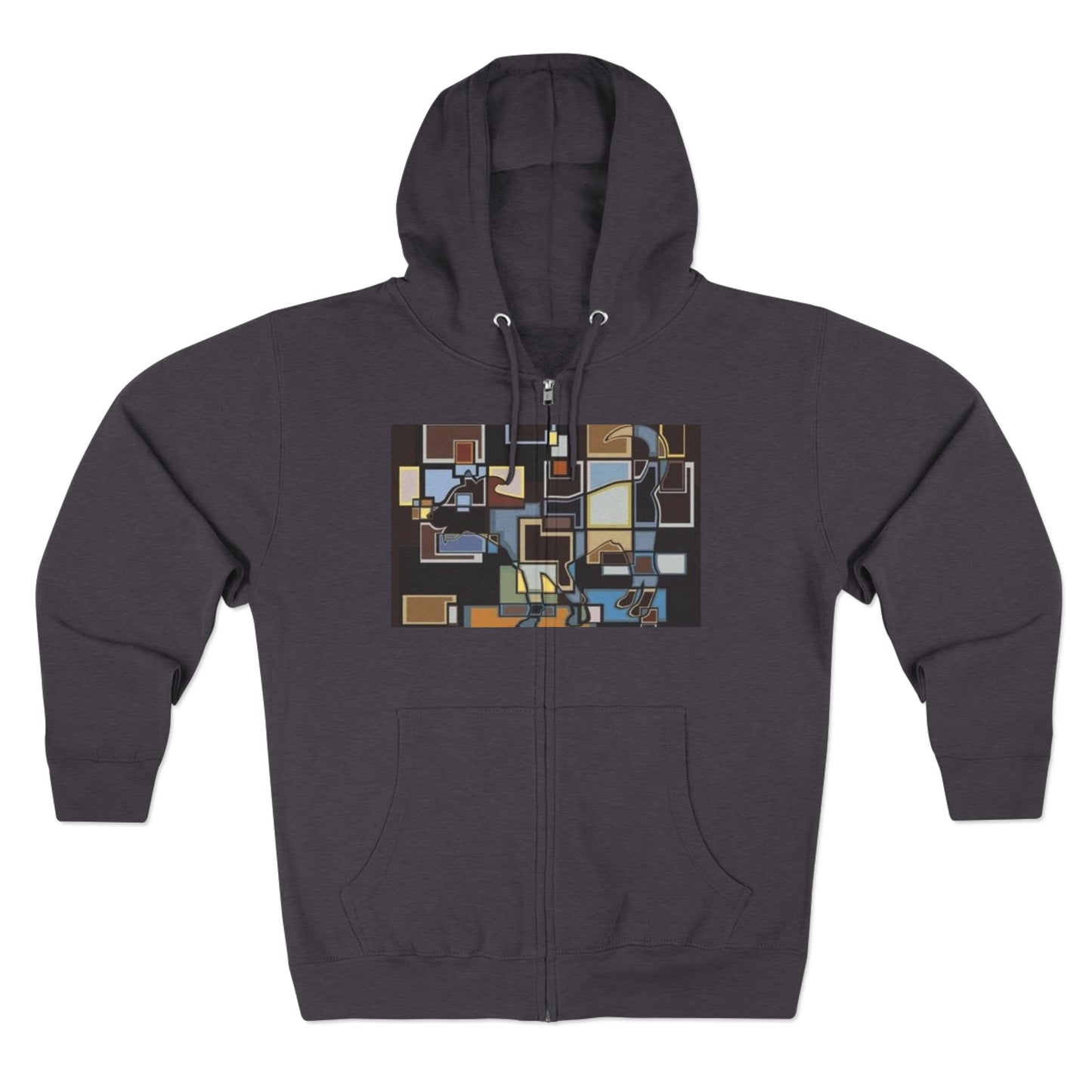 Artistic Unisex Zip Hoodie - Colorful Abstract Design