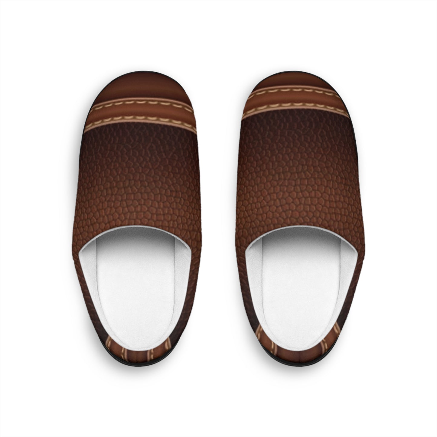 Stylish Brown Leather Indoor Slippers for Men - Comfy House Shoes