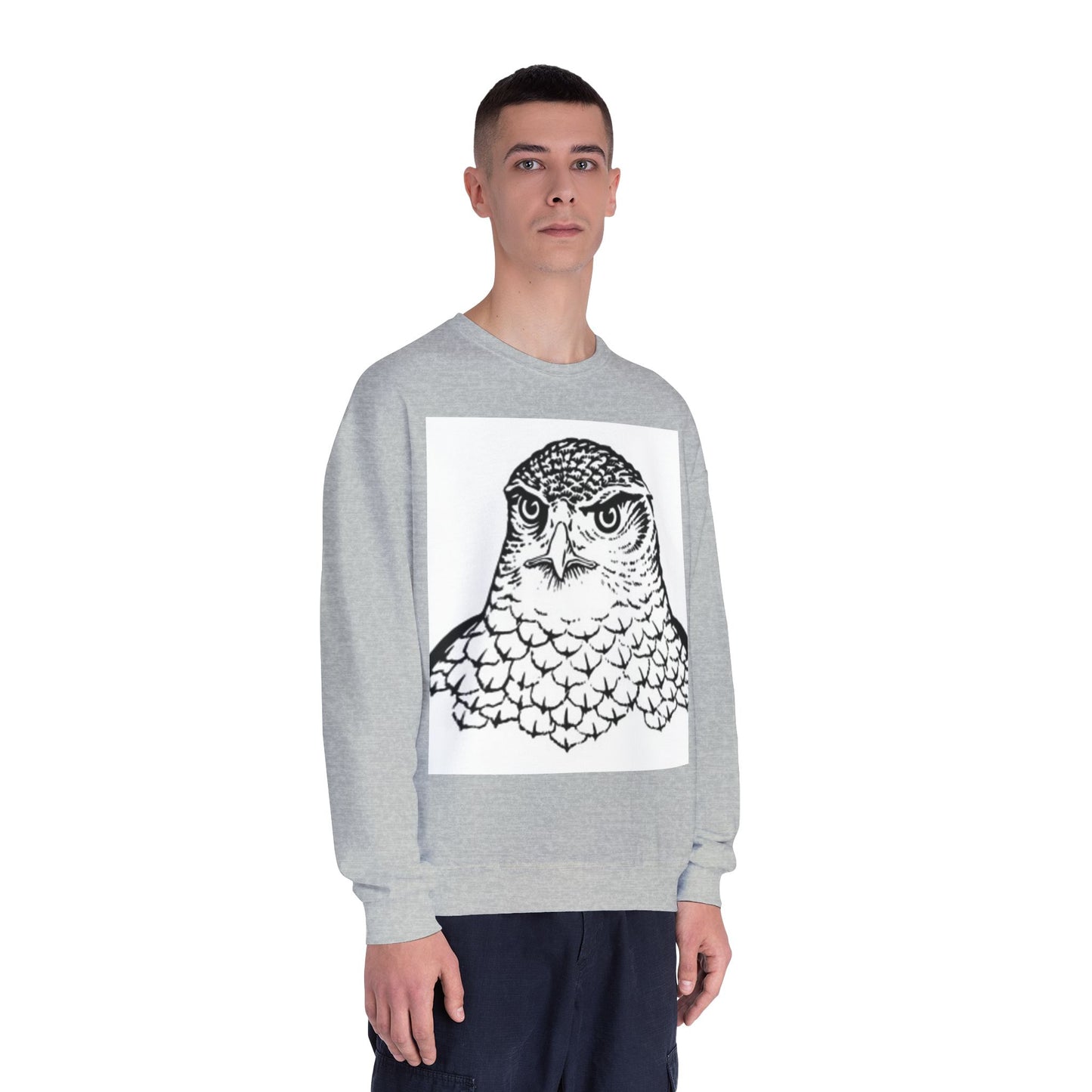 Unisex White Owl Graphic Crewneck Sweatshirt - Cozy & Stylish