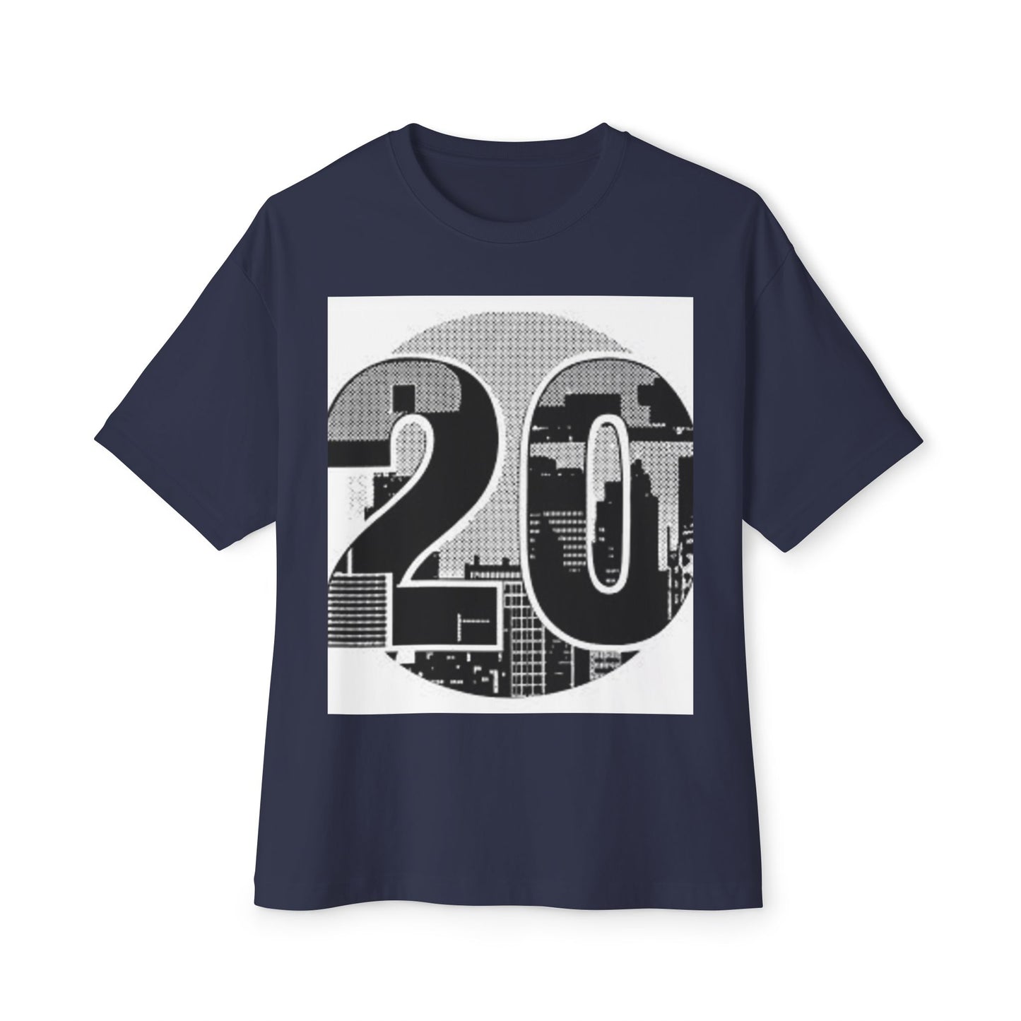 Retro Cityscape 20 Unisex Oversized Boxy Tee - Street Style Graphic Top