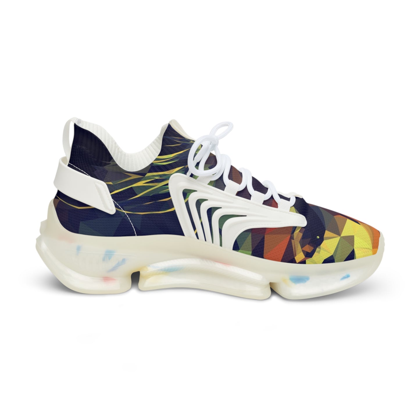 Vibrant Geometric Men's Mesh Sneakers - Colorful & Comfortable Sports Footwear