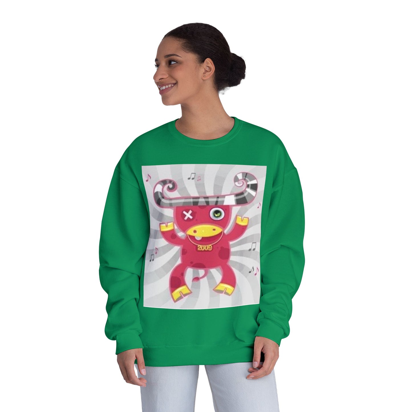 Fun Cartoon Monster Crewneck Sweatshirt - Unisex