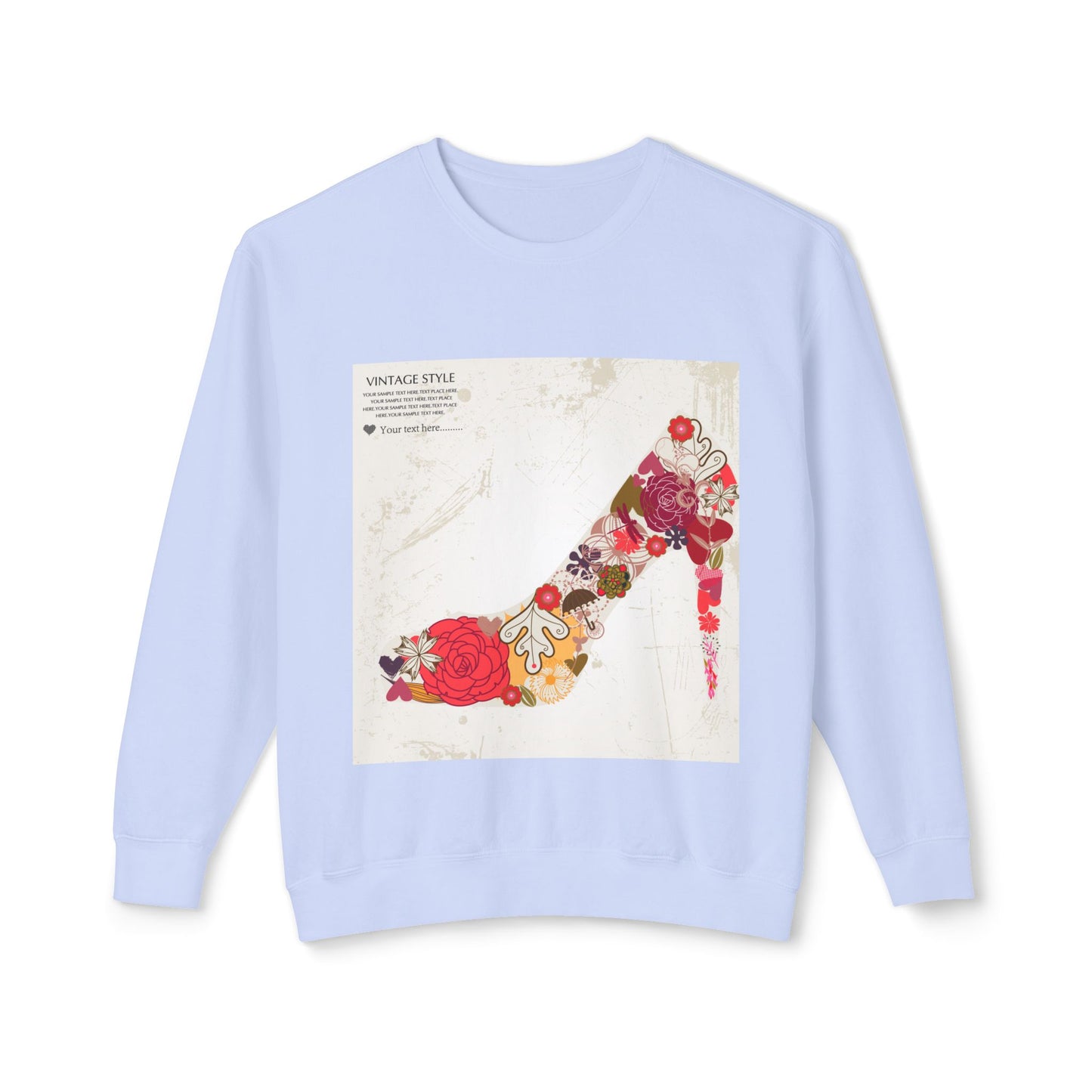Vintage Floral High Heel Unisex Crewneck Sweatshirt | Stylish & Comfortable