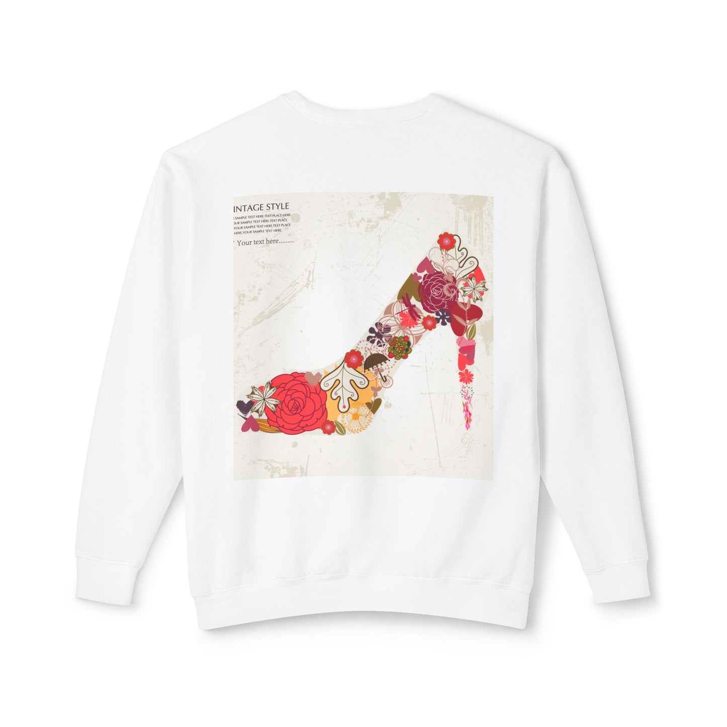 Vintage Floral High Heel Unisex Crewneck Sweatshirt | Stylish & Comfortable