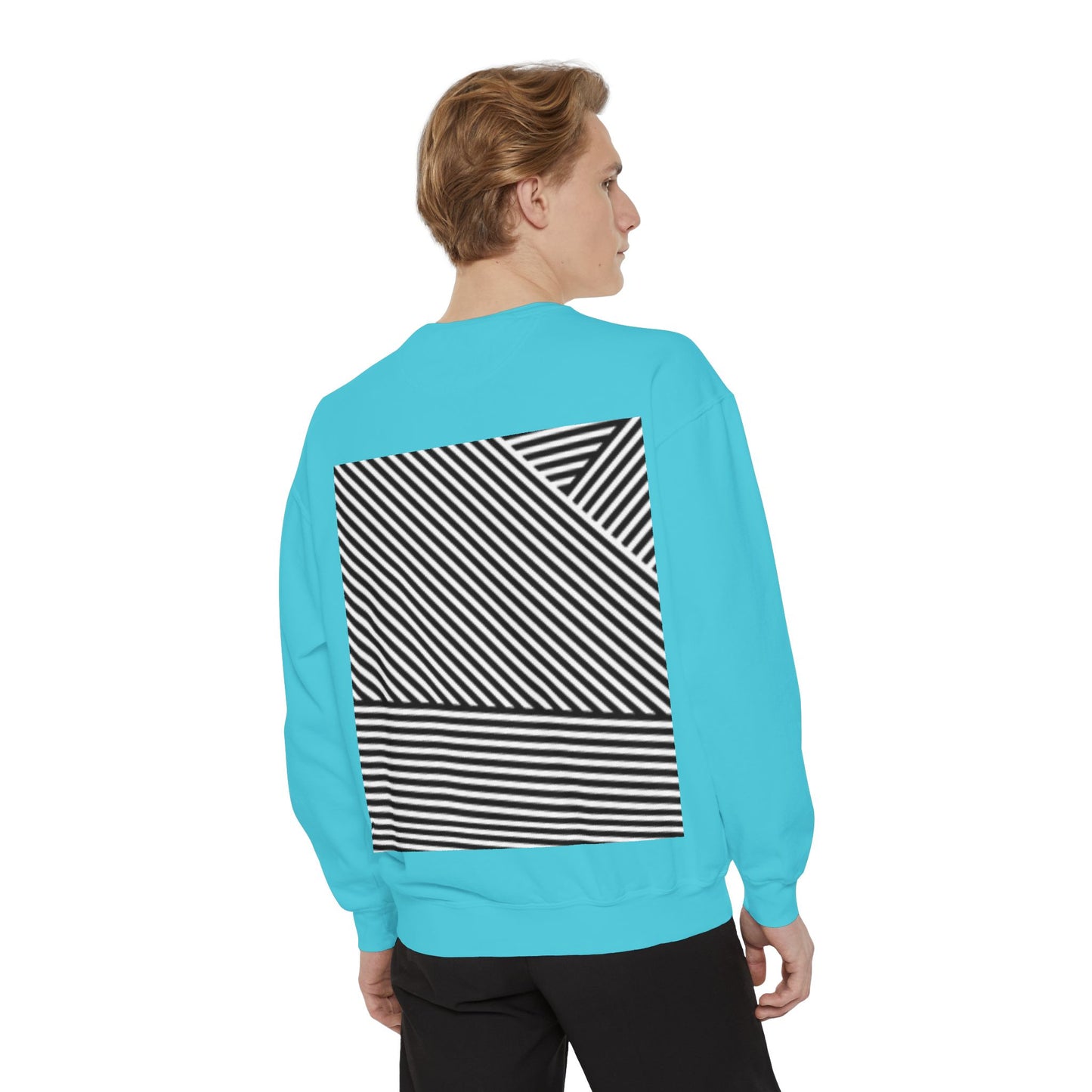 Unique Unisex Garment-Dyed Sweatshirt with Intricate Graphic Design