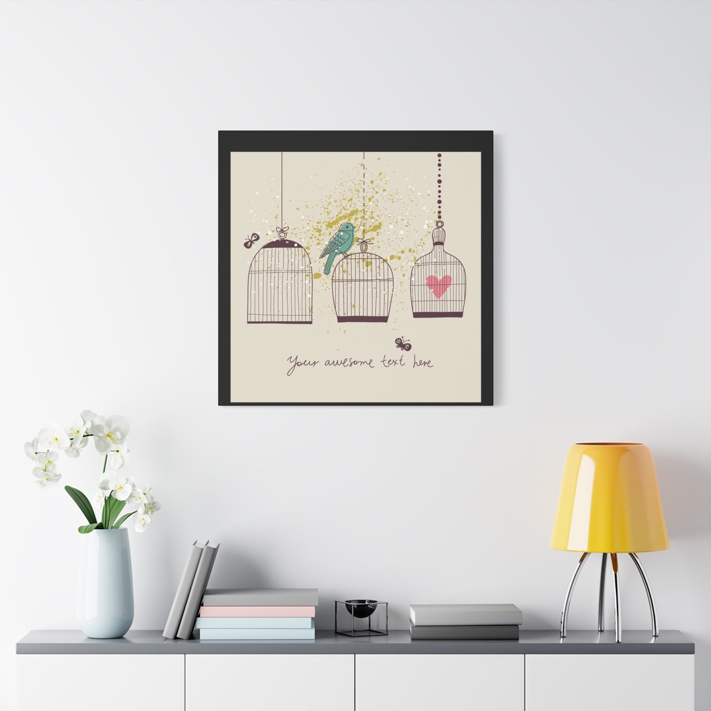 Whimsical Birdcage Canvas Wall Art - Personalized Home Decor
