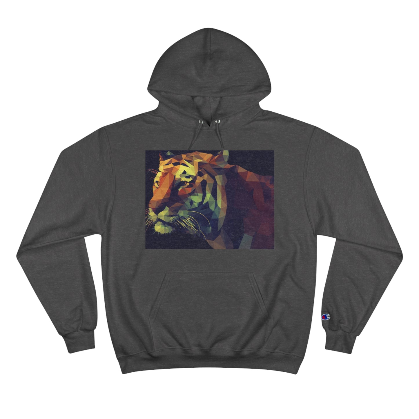 Champion Hoodie with Abstract Tiger Design - Perfect for Animal Lovers