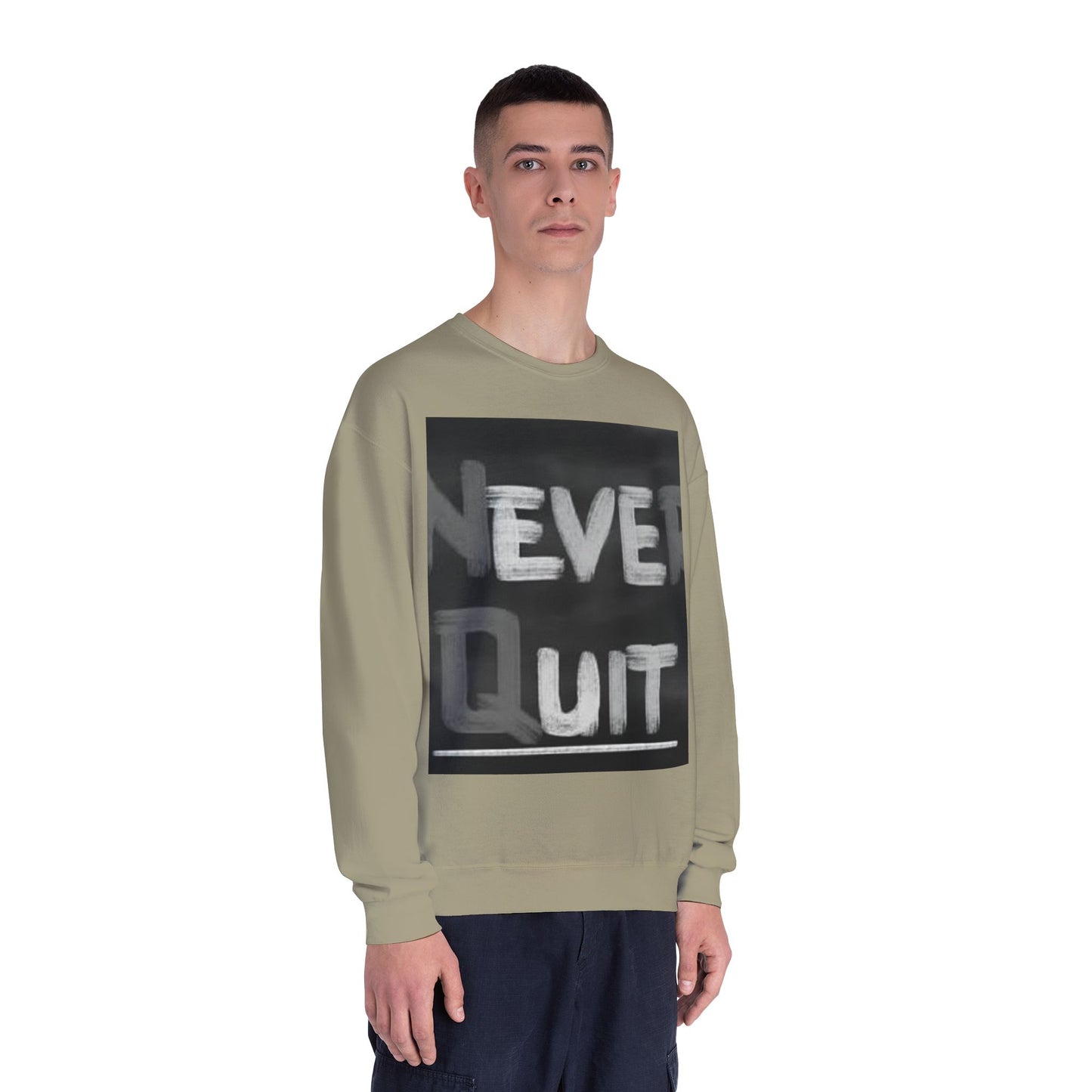 Motivational Crewneck Sweatshirt - "Never Quit"
