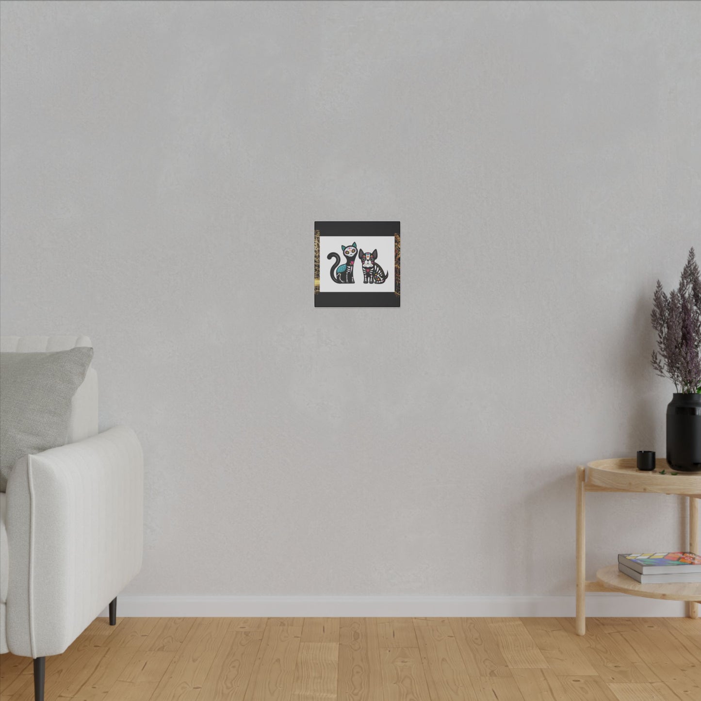 Day of the Dead Pet Canvas Art - Colorful Cat and Dog Wall Decor