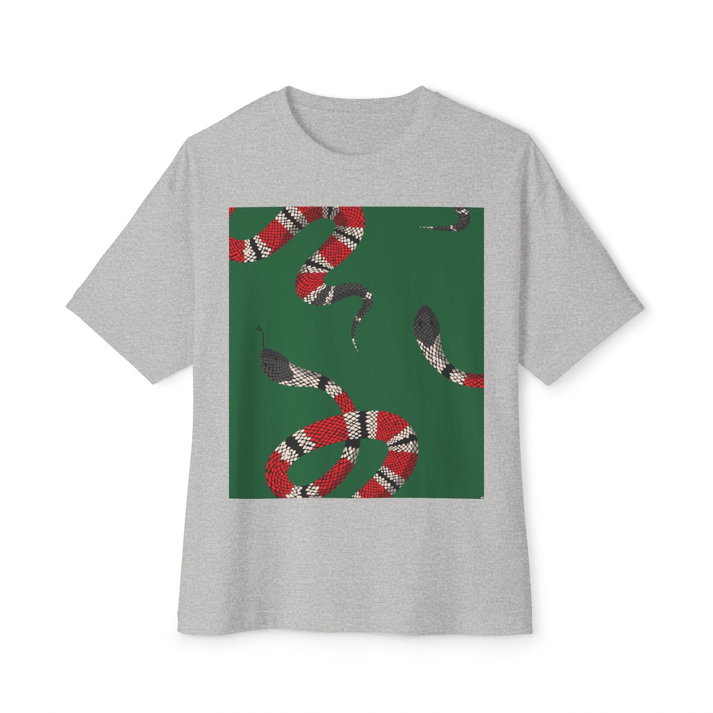 Wildlife Graphic Oversized T-Shirt - Snake & Owl Design