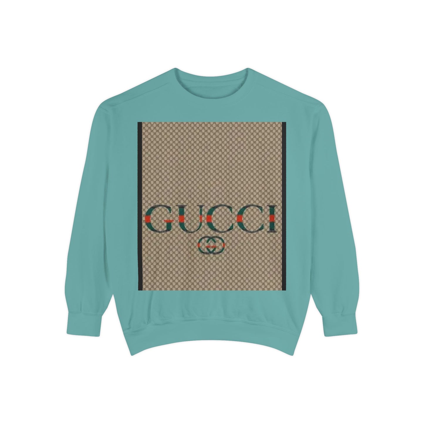 Fashionable Unisex Garment-Dyed Sweatshirt with GUCCI Design