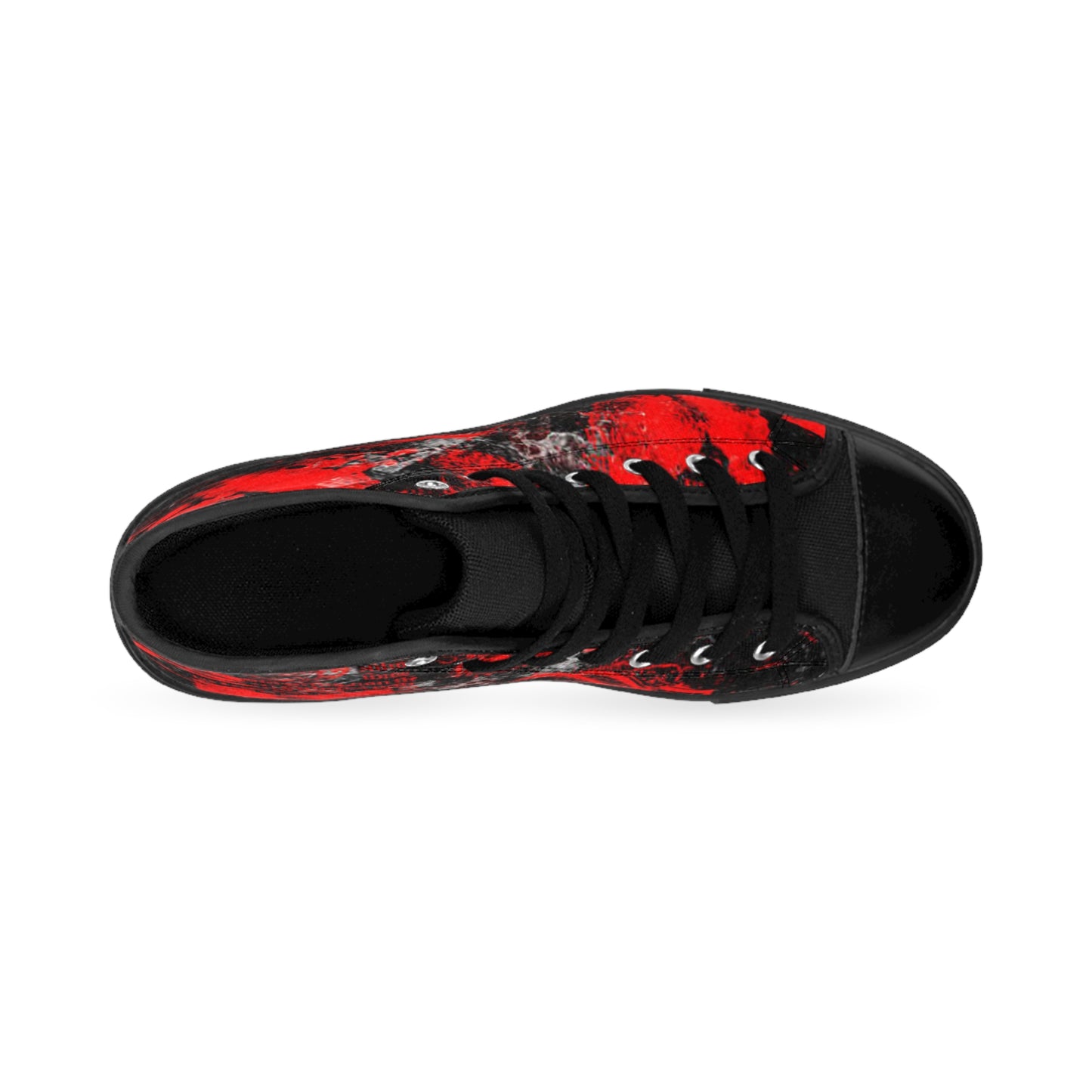 Men's Classic Sneakers - Bold Red Graphic High-Top Shoes