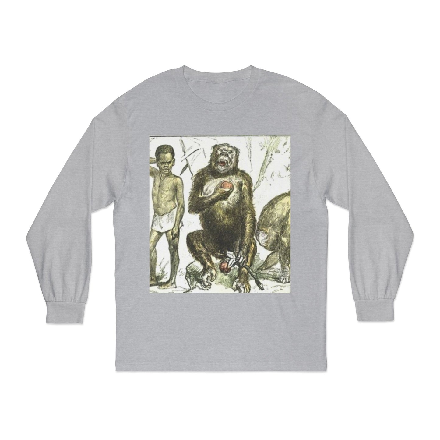 Artistic Long Sleeve T-Shirt - Unique Vintage Animal Illustration