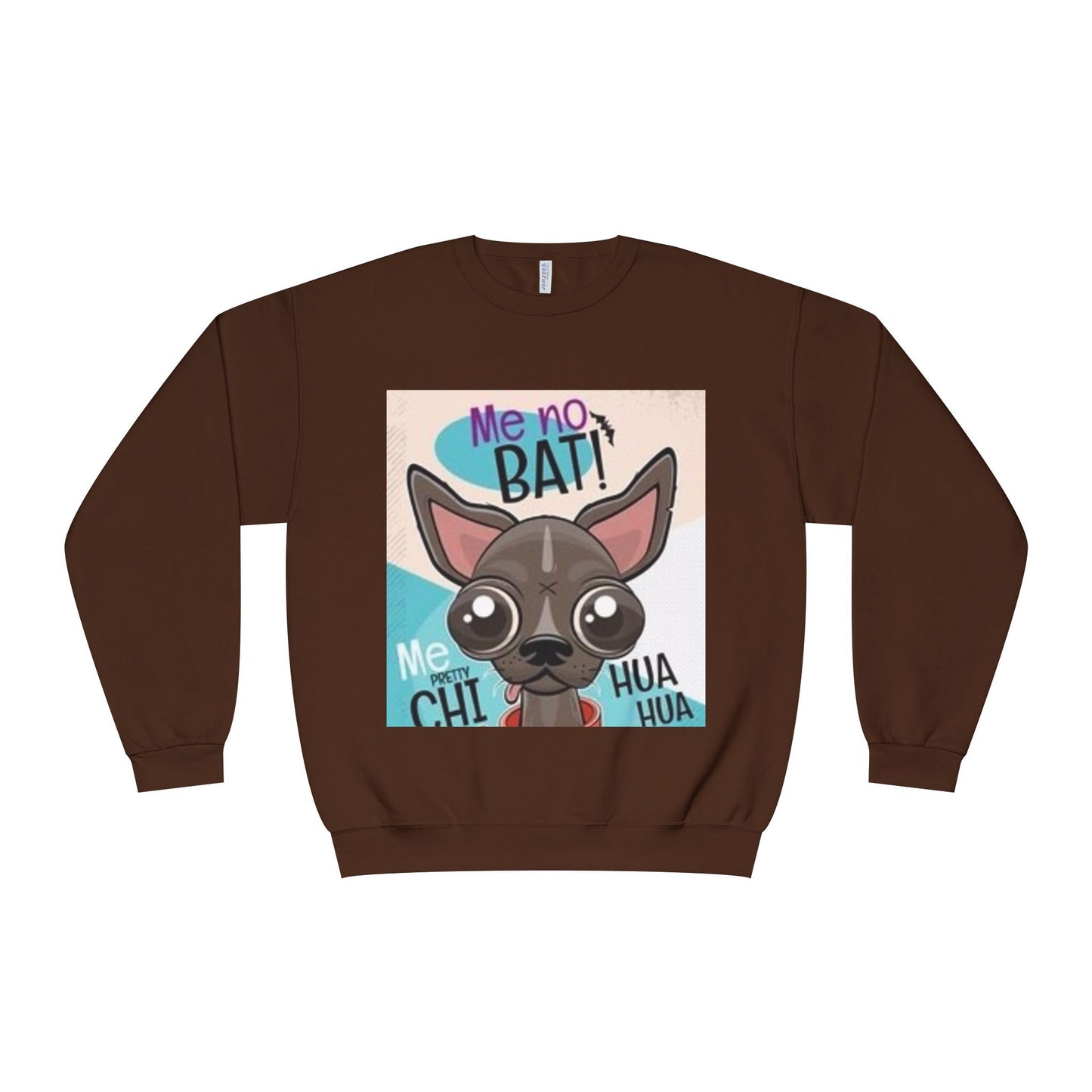 Funny Dog Lover Sweatshirt – "Me no BAT!" Unisex Crewneck