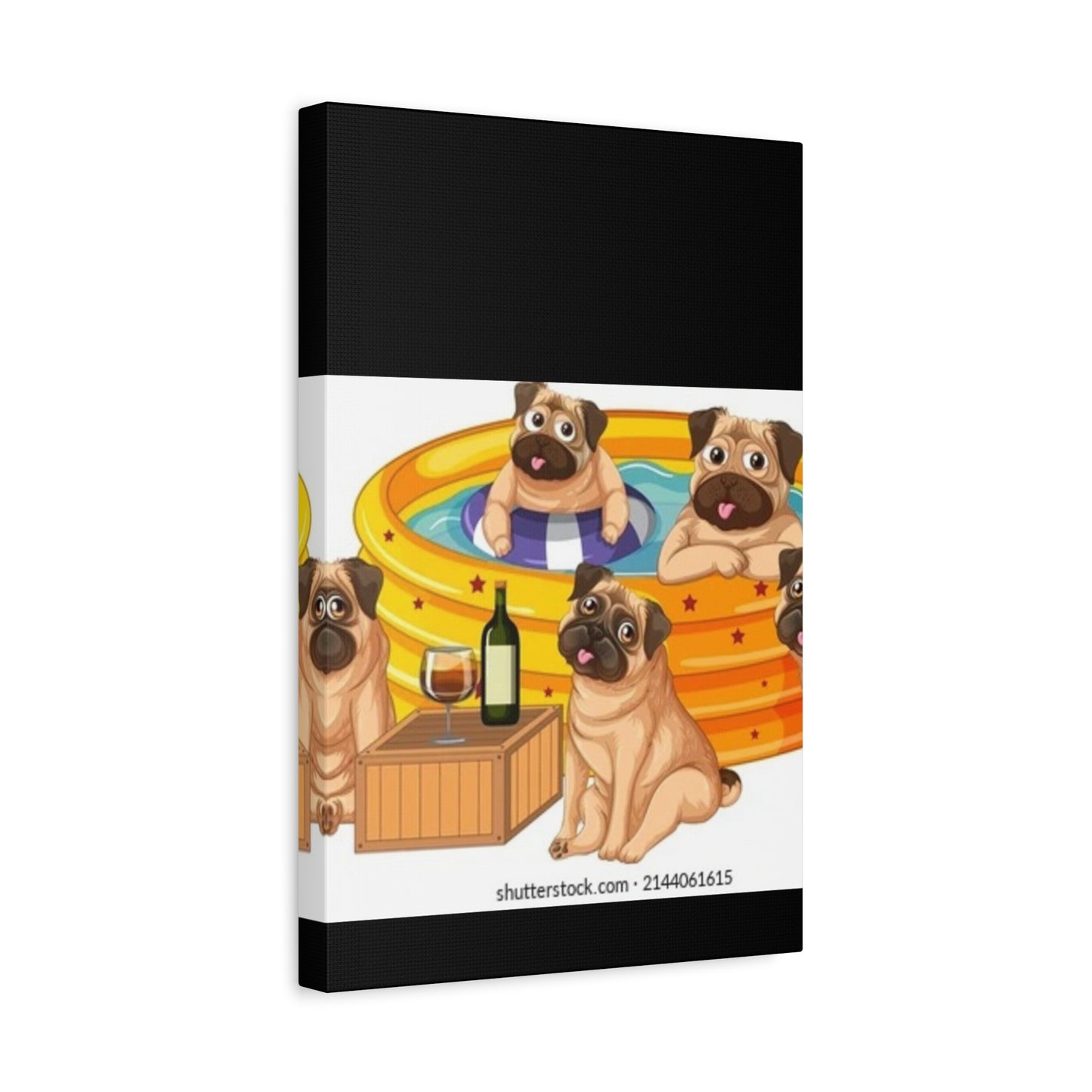 Pug Pool Party Canvas Art - Fun Pet Decor