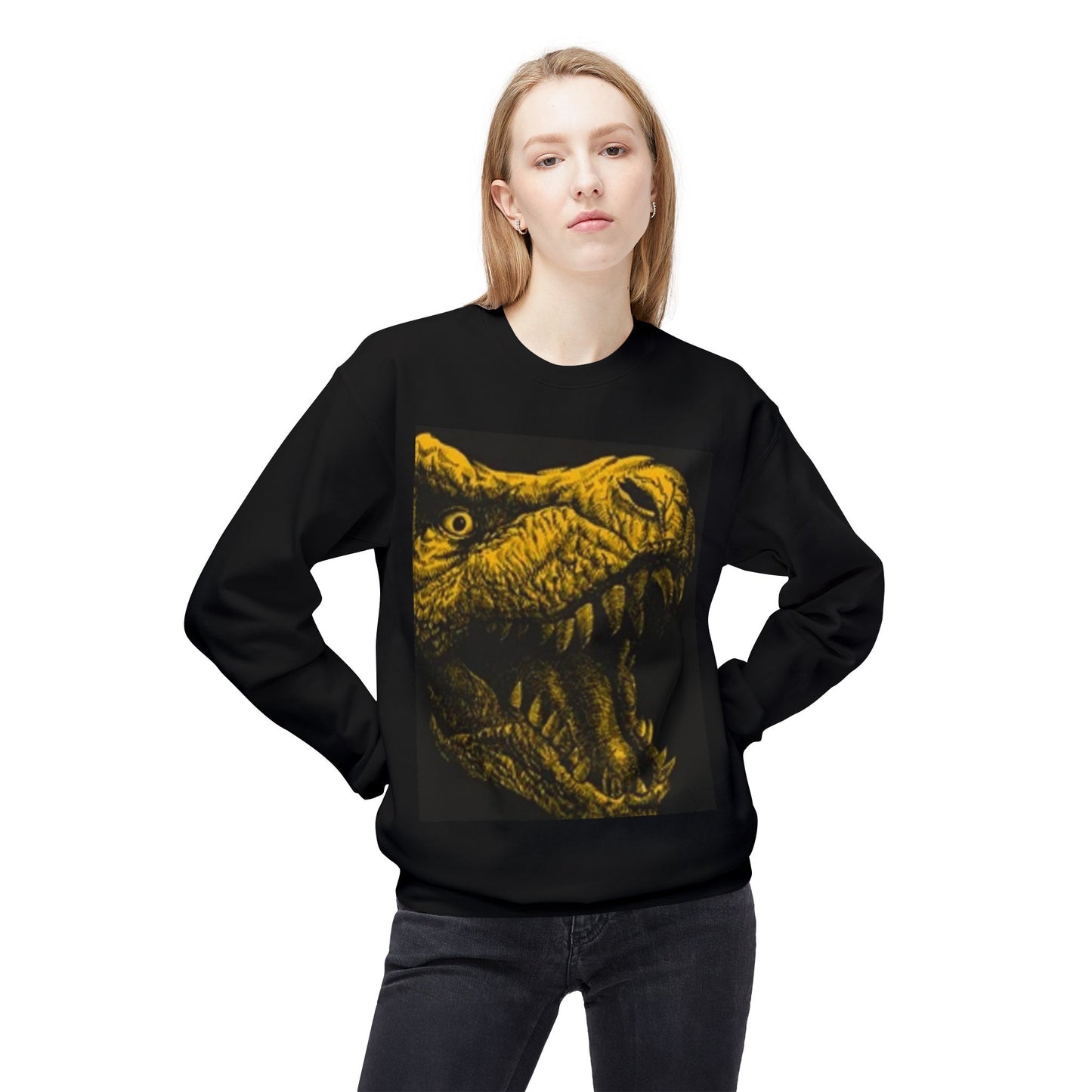 Unisex Dinosaur Graphic Sweatshirt - Cozy Midweight Crewneck