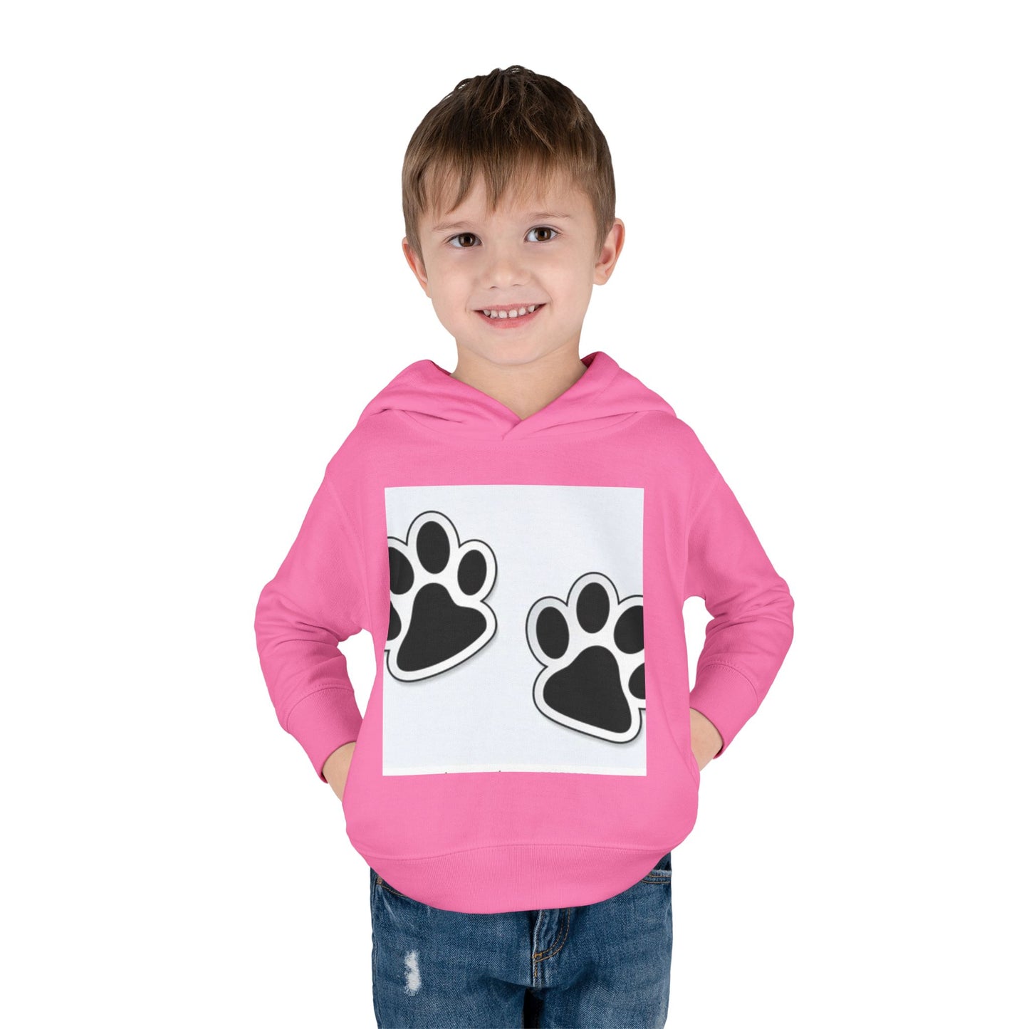 Wildlife Pattern Toddler Pullover Fleece Hoodie - Playful Animal Design for Kids