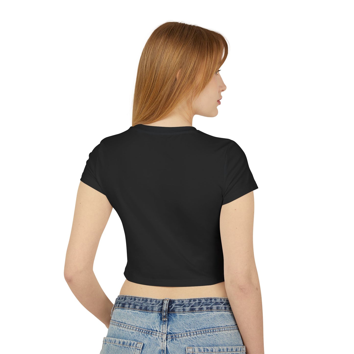 Artistic Deer Women's Baby Tee - Nature-Inspired Graphic Top