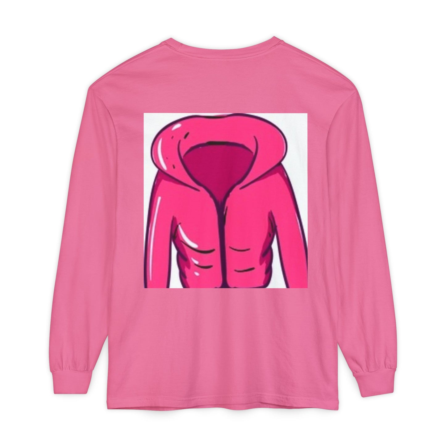 Unisex Garment-Dyed Long Sleeve T-Shirt - Cute Hoodie Print for Casual Wear