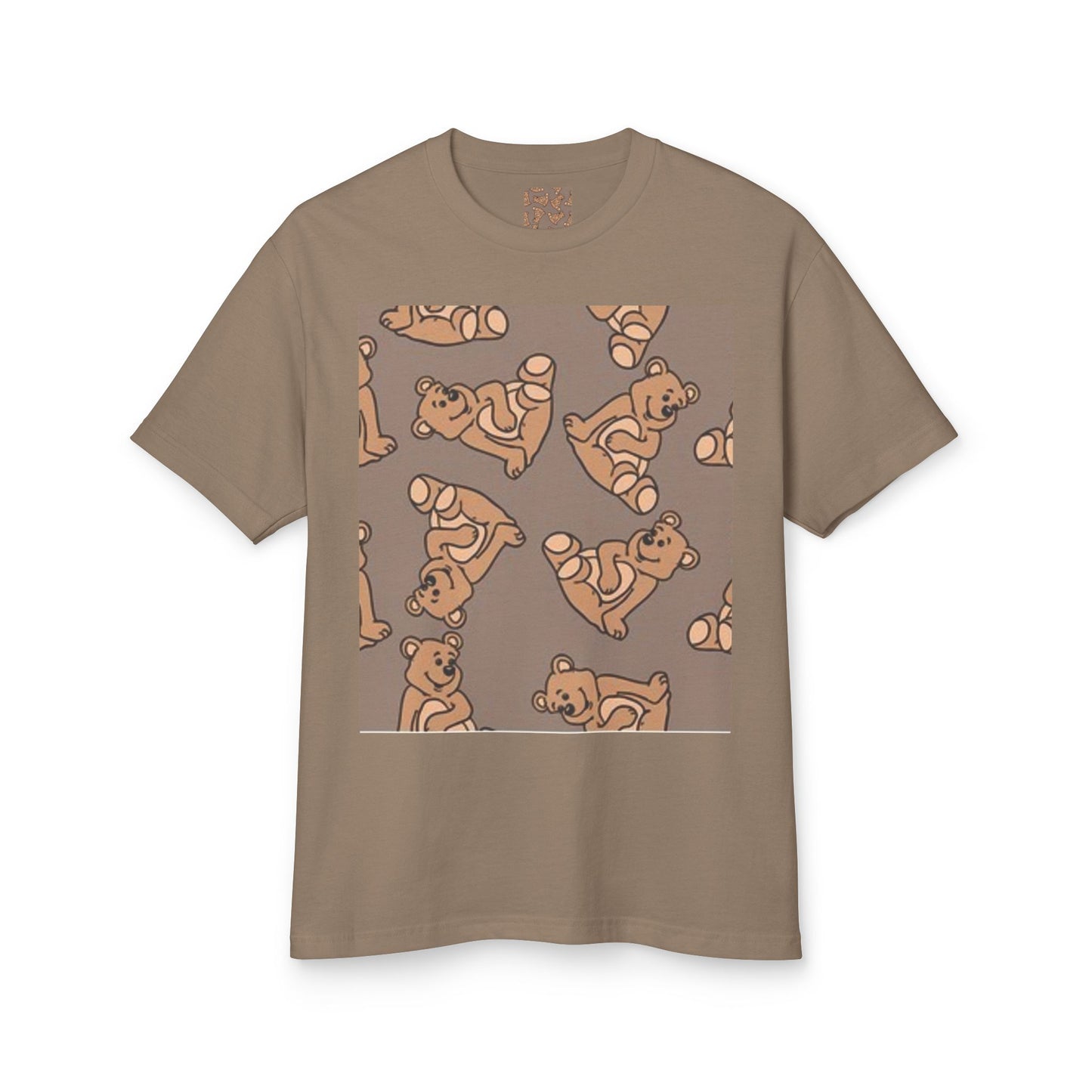 Cute Bear Print Unisex Heavyweight Tee - Perfect for Gifts & Casual Outfits