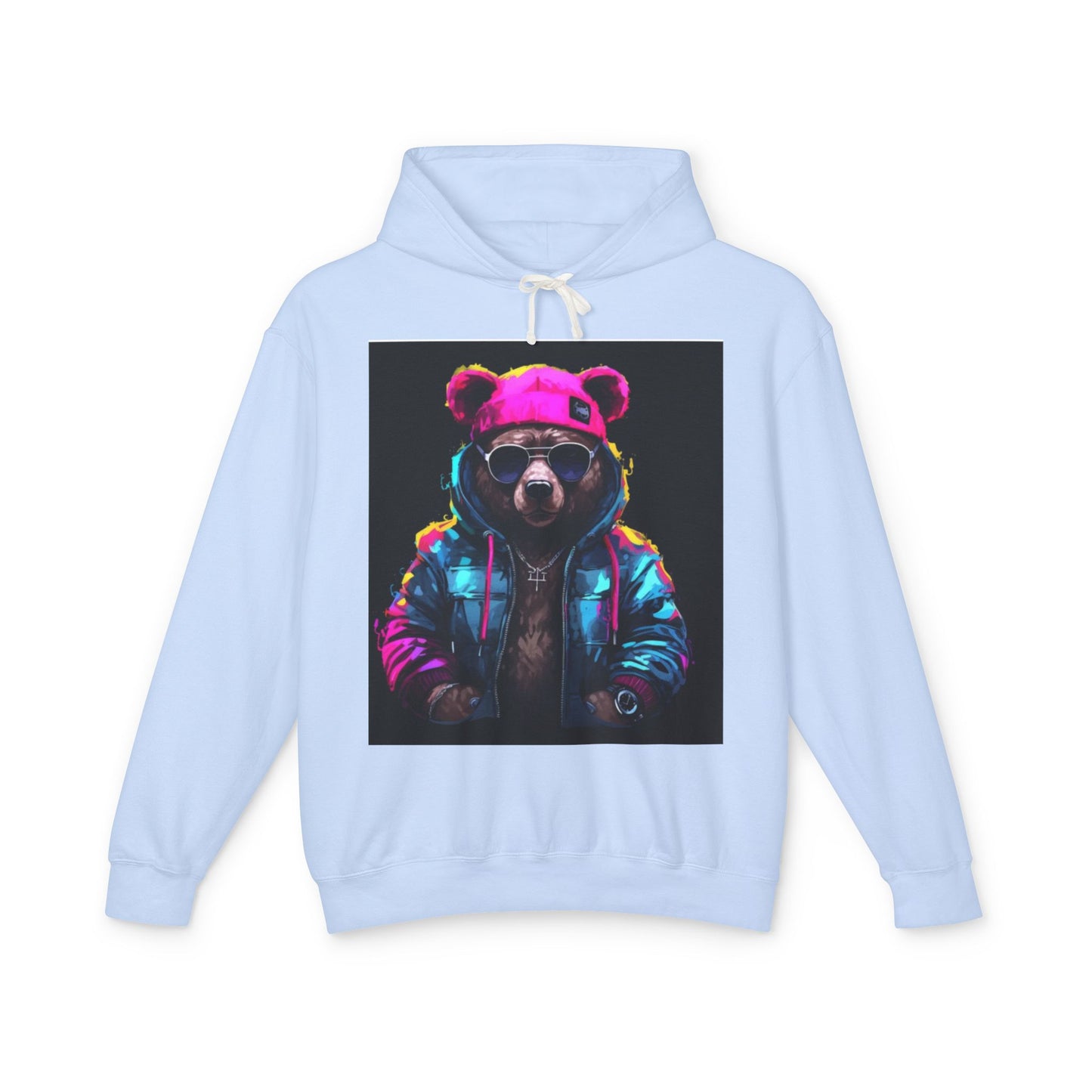 Cool Bear Hoodie - Unisex Lightweight Hooded Sweatshirt with Funky Design