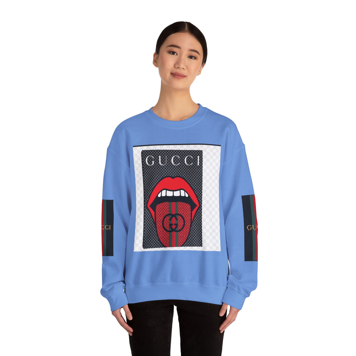 Gucci Inspired Unisex Heavy Blend Crewneck Sweatshirt - Bold Graphic Design