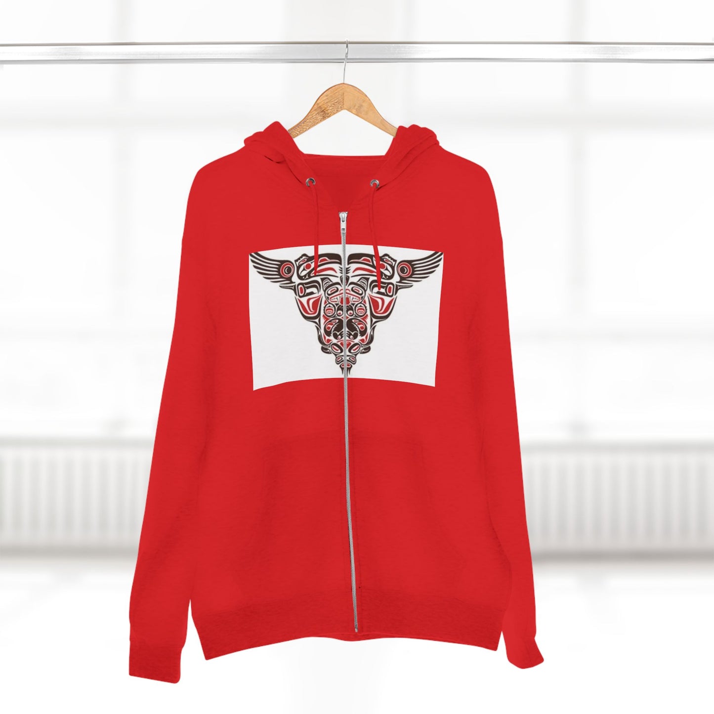 Artistic Tribal Unisex Zip Hoodie - Unique Modern Design