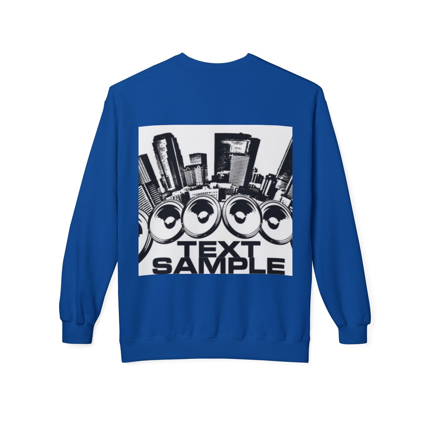 Urban Vibe Sound Wave Crewneck Sweatshirt - Unisex Fleece with Cityscape Design