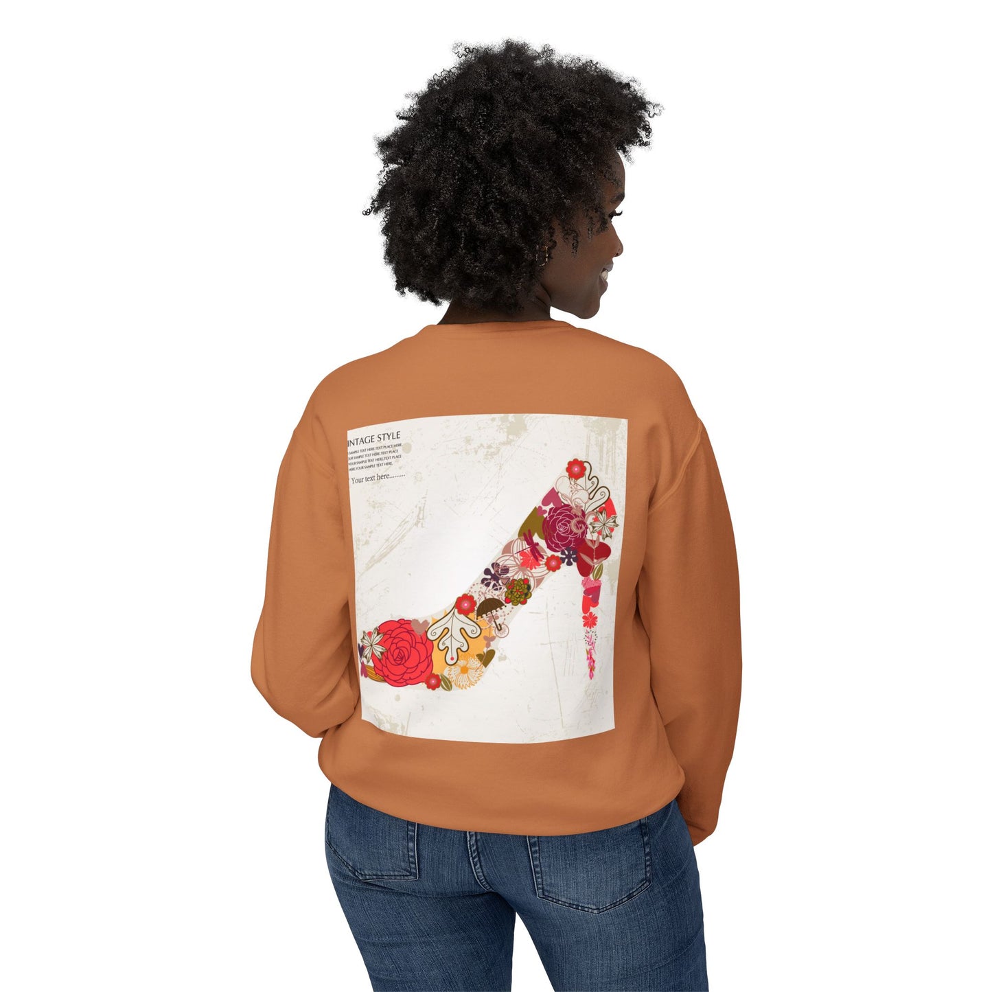 Vintage Floral High Heel Unisex Crewneck Sweatshirt | Stylish & Comfortable