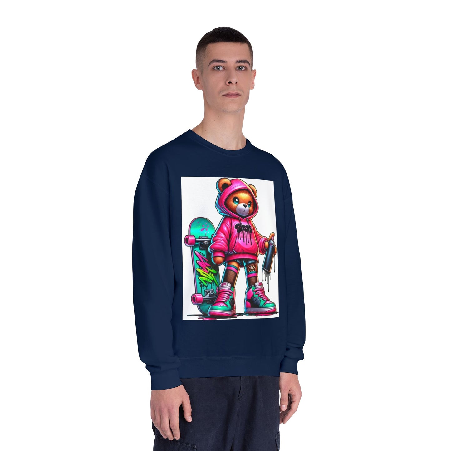 Skater Bear Crewneck Sweatshirt - Fun Streetwear Style
